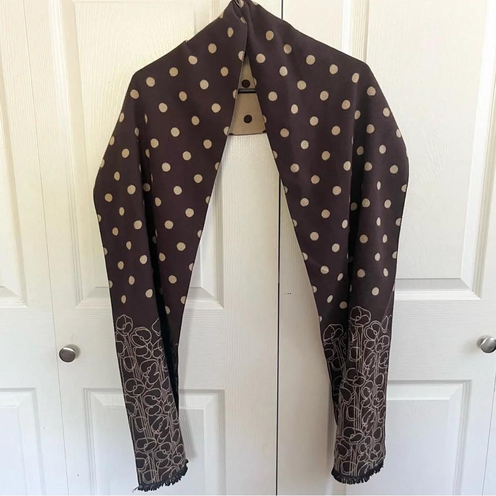 5 for $25! Polka Dot Brown Scarf